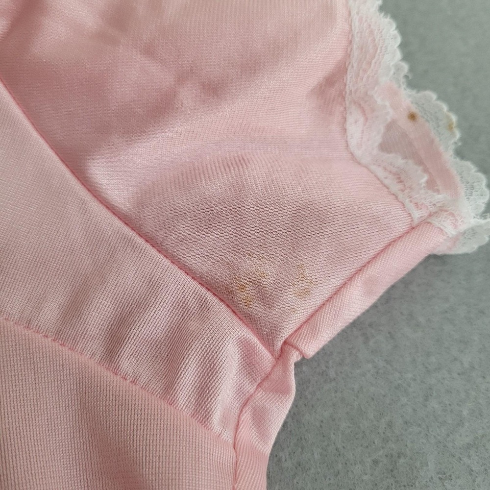 VTG‎ Pink Silky Nylon Satin Long Night Gown Women's Size 26 Made In USA - Picture 9 of 10